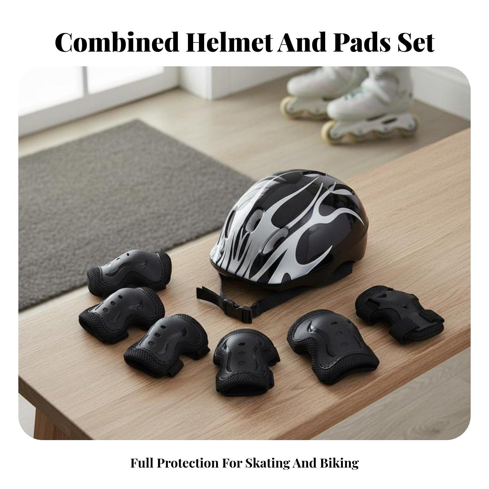 Scooter Helmet Set - Kinderhelm en knie-, elleboog- en polsbeschermers