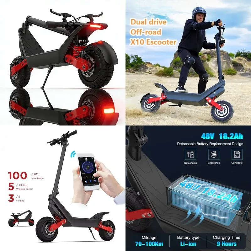 Electric Scooter Adults - Krachtige 2000W Dual Motor X10 Elektrische
