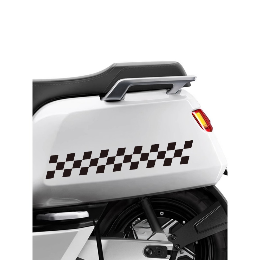 2 Stuks Geblokte Vlag Motorfie - Scooter Helmet Set recensie en prijs